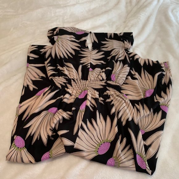 Kate Spade Falling Flower Pattern One Piece Jumper Wide Ankle Size 4 - Picture 11 of 16